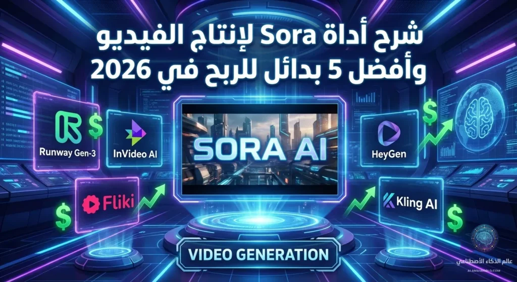 شرح أداة Sora لإنتاج الفيديو وأهم البدائل المتاحة للربح في 2026