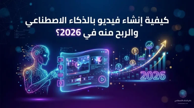 رسم توضيحي كيفية إنشاء فيديو بالذكاء الاصطناعي والربح منه